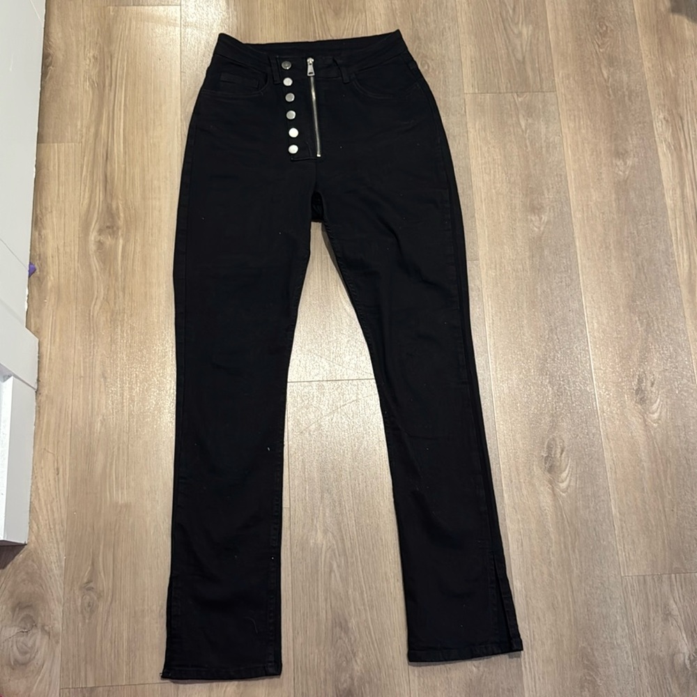 Front zipper jeans
